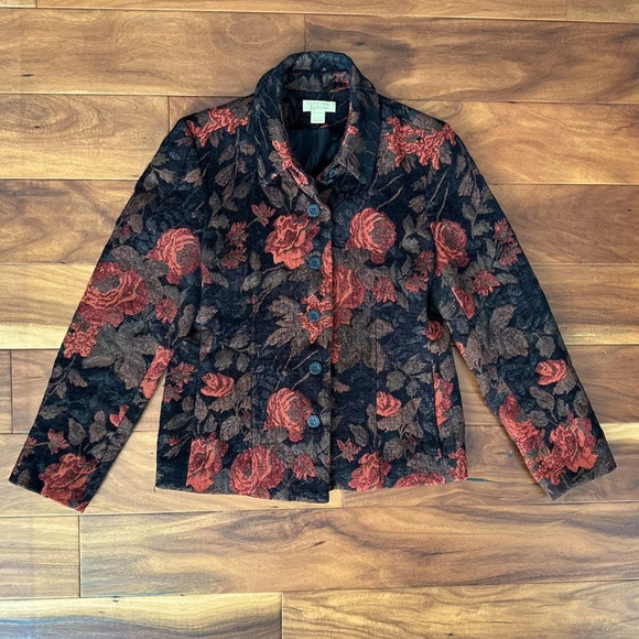 Christopher & Banks Floral Collared Blazer size Small - Picture 1 of 5